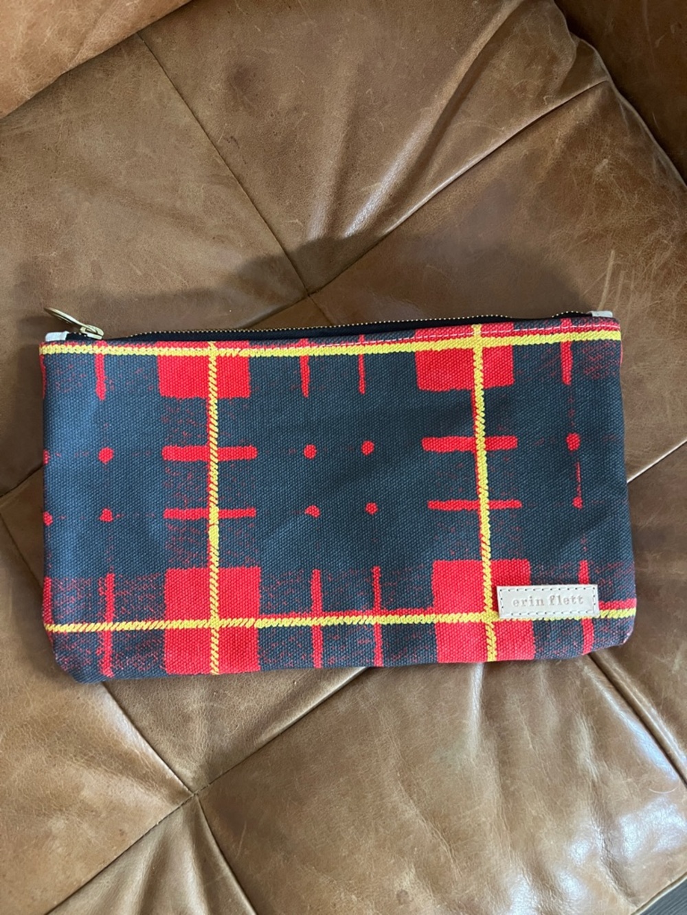 Erin Flett Tartan Plaid Clutch Red Black Plaid